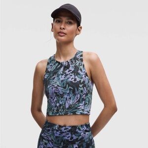 NWT Lululemon Swift Speed Cropped Tank Top *B/C Cup in Flower Meld Multi size 12